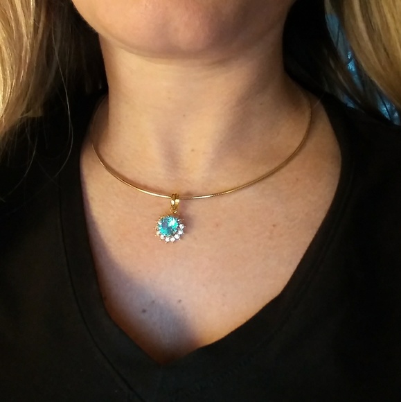 Topaz & Diamonique 24K plated, Nolan Miller Neckla - Picture 8 of 8